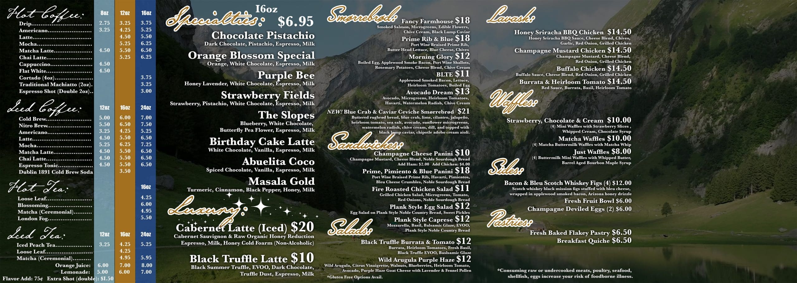 Menu the coffee builders phoenix az